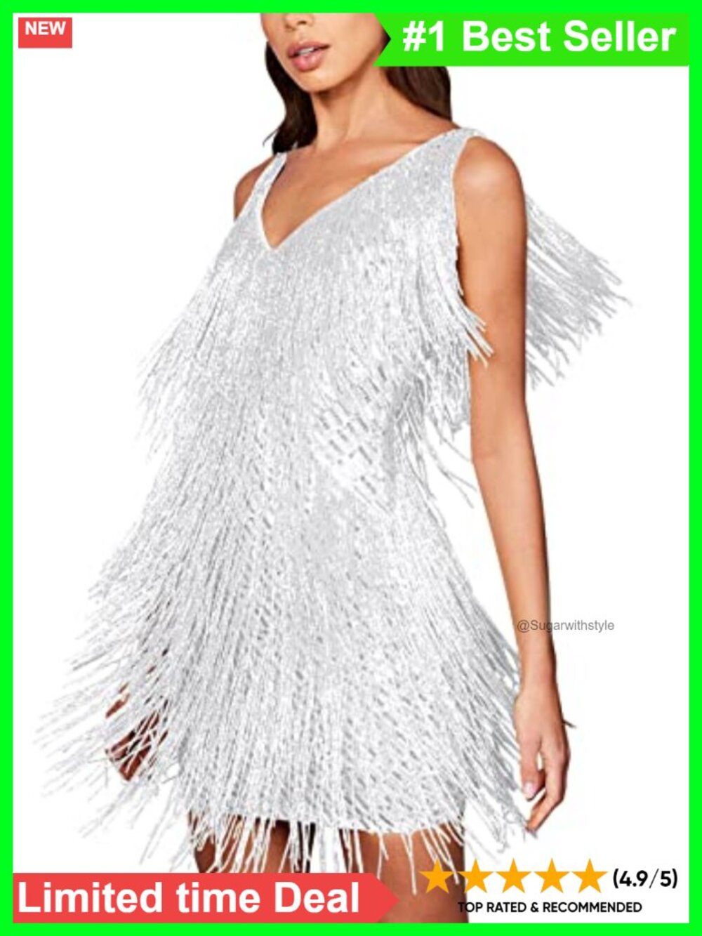 Sequin Flapper Dress 1920s Gatsby Fringe Mini Cocktail Party Prom